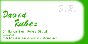 david rubes business card